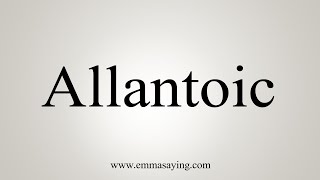 How To Say Allantoic [upl. by Nodearb25]