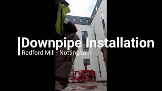 Guttering Downpipe Installation From a Cherrypicker [upl. by Lerret201]