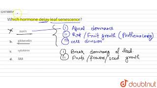 Which hormone delay leaf senescence [upl. by Sanjiv]