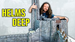 The BIGGEST wargaming board in YouTube History Helms Deep Lord of the Rings Warhammer Scenery [upl. by Alor]