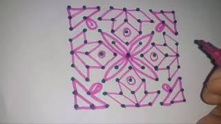 99 Dots Easy Sunday Special Rangoli Kolam Design Rojuvari Chukkala Muggulu [upl. by Aspasia]