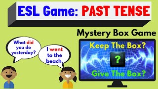 Past Tense ESL Game  English Past Tense Verbs  Mystery Box Game [upl. by Redliw]