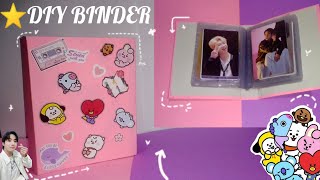 DIY Photocard BINDER at home 💜 [upl. by Corvese]