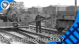 The dangerous railroad art of shunting wagons with wooden sticks  Poling [upl. by Schwinn36]