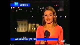 TELEDIARIO con LETIZIA ORTIZ en Septiembre de 2001 [upl. by Eneryt147]