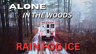 quotSolo Winter Camping Rainy Days in a Cozy Truck Camper [upl. by Rodge]