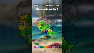 Population in Poland🇵🇱 explore fyp viralshorts country geography foryou [upl. by Nnateragram]