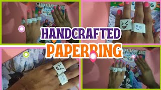 How to make a simple paper ringcute DIY ring from paperDIY cute tutorial [upl. by Gombosi260]