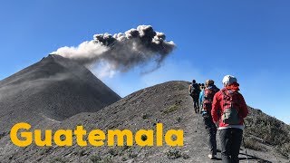 Hiking Acatenango and Fuego Volcanoes in Guatemala [upl. by Atsahs]