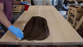 How I apply Rubio Monocoat Oil Plus 2C Black to a QS white oak table [upl. by Tjader]