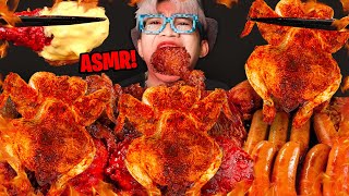 ASMR Buka Puasa Ayam 3 Ekor Pedas NUKLIR Keju Sosis Neraka MUKBANG KESALAHAN BESAR [upl. by Ronnie]