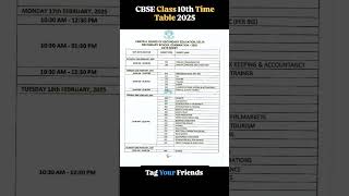 CBSE Board Class 10th Secondary Exam Time Table  Date Sheet 2025CBSE SarkariResult CBSEBoardExam [upl. by Epuladaugairam]