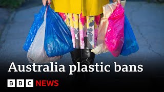 Australia bans more singleuse plastics  BBC News [upl. by Enelyaj]