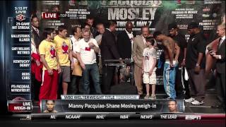 Manny Pacquiao vs Shane Mosley WeighIn [upl. by Dimah652]