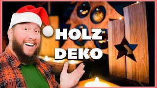 WEIHNACHTSDEKO einfach selber machen aus HOLZ  14 Ideen [upl. by Eizzil]