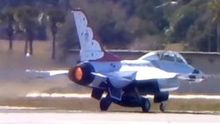 F16 Full Afterburner Takeoff amp UNRESTRICTED Climb USAF Thunderbirds [upl. by Sherrer]