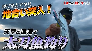 【天草の漁港で太刀魚釣り】地合いに入って投げるとアタル状態に！ 天草釣り 太刀魚釣り 漁港 [upl. by Lebaron671]