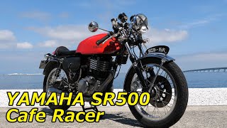 YAMAHA SR500カフェレーサー 海沿いを走る [upl. by Ahsiekat]