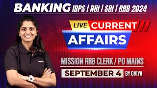 SEPTEMBER  4  Banking Current Affairs  MISSION RRB CLERKPO MAINS  Oviya [upl. by Enomad]