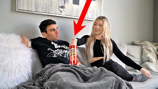 quotPRINGLESquot PRANK ON GIRLFRIEND 😂 [upl. by Sofko]