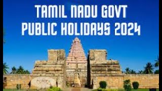 Tamil Nadu Public Holidays List in 2024  2024 government holidays in tamilnadu [upl. by Atirehs]