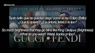 GUCCI FENDI  Justin Quiles amp Eladio Carrion LYRIC VIDEOENGLISH SUB [upl. by Marcellus870]