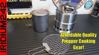 Affordable Prepper Gear  TOMSHOO Wood Stove And Titanium Pot [upl. by Renrag]