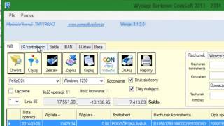 WFaKir import wyciągów bankowych VideoTel MT940 MT942 QIF CSV WB [upl. by Inalaehon342]
