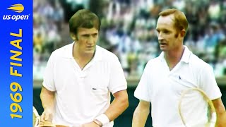 Rod Laver vs Tony Roche in pursuit of the first Open Era Grand Slam  US Open 1969 Final [upl. by Saxon874]