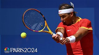 Rafael Nadal wins INCREDIBLE exchange with Marton Fucsovics  Paris Olympics  NBC Sports [upl. by Ruff729]