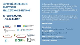 Comunità Energetiche Rinnovabili realizzazione e gestione [upl. by Gnilyam]