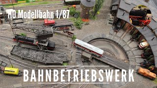 H0 Bahnbetriebswerk Modellbahnanlage Deutsche Reichsbahn DR [upl. by Ahsienot]