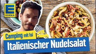 Italienischer Nudelsalat  Mediterrane Sommer Rezepte  Camping mit Isi [upl. by Nadda]