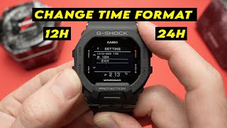 Casio GShock GBD200 Change Time Format 12hr vs 24hr [upl. by Nilyad582]