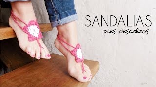 SANDALIAS PIES DESCALZOS a crochet  BAREFOOT SANDALS english sub  paso a paso AHUYAMA CROCHET [upl. by Kariotta]