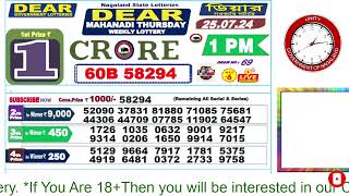 LOTTERY LIVE DEAR NAGALAND STATE LOTTERY SAMBAD DRAW RESULT 25072024 NAGALAND LOTTERY LIVE [upl. by Ajiat]