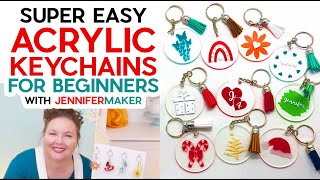 Easy Acrylic Keychains Tutorial  Start to Finish with a Cricut [upl. by Aihselat]