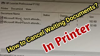 How to Cancel waiting Documents on printer  waiting documents cancel techvalleyjh [upl. by Sang]