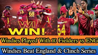 Windies played with 10 players vs England  Windies beat England and clinch ODI series [upl. by Alusru526]