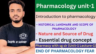 Introduction to pharmacology  historical landmark amp scope of pharmacology  nature amp source of drug [upl. by Hathcock777]