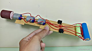 HOW TO MAKE A MULTIFUNCTIONAL ELECTRONIC MACHINE USING A SUPER STRONG DC MOTOR AND BATTERY CABLE [upl. by Fermin]