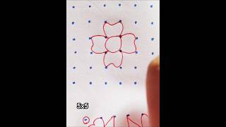 5x5 straight line dots rangoli designs flowerrangoli easyrangoli [upl. by Htaras]