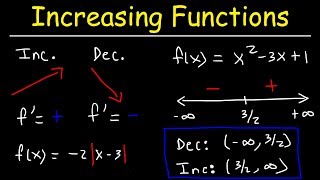 Increasing and Decreasing Functions  Calculus [upl. by Shulock]