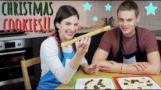 Making GERMAN CHRISTMAS COOKIES Spritzgebäck with Mr German Man [upl. by Gnahc]