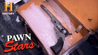 RAREST GUN EVER Buffalo Bills 1838 Colt Paterson  Pawn Stars Season 7  History [upl. by Acirred]