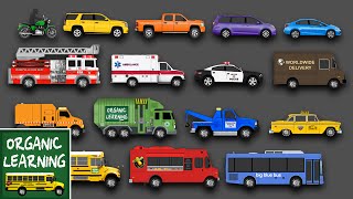 Learning Street Vehicles Names and Sounds for Kids  Learn Cars Trucks Fire Engines amp More [upl. by Nylidam]