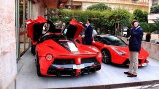 2 LaFerrari in Monaco Start up amp Sound [upl. by Sheldon]