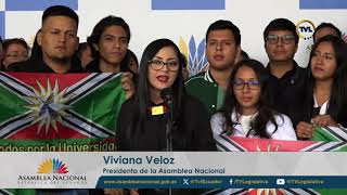 Declaraciones de la Presidenta de la Asamblea Nacional Viviana Veloz [upl. by Marrilee]