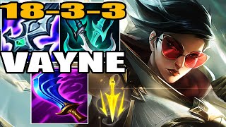 Wild Rift Vayne ADC Gameplay 18 3 3 Build amp Runes  Master Ranked [upl. by Einitsed34]