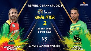 LIVE  Qualifier 2  Guyana Amazon Warriors vs Jamaica Warriors  CPL 2023 [upl. by Lyrej]